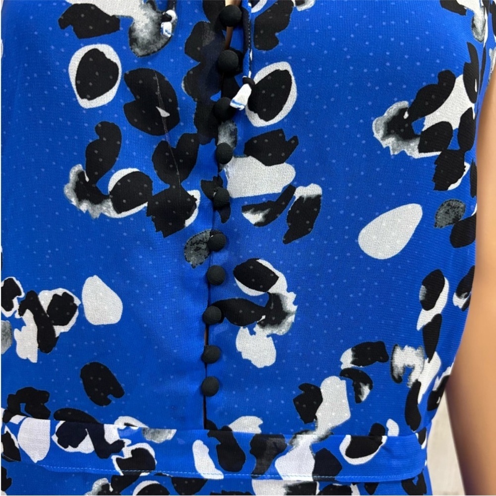 CAbi Untamed High Low Dress in Electric Blue and Black dress - Picture 2 of 7